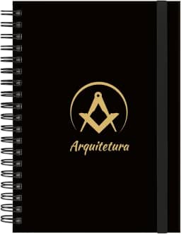 Caderno Colegial Plus 12 Matérias Profissões Arquitetura (Preto e Gold)