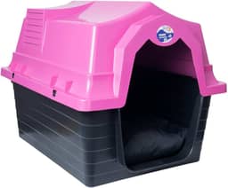 Casinha Para Cachorro N5 Com Colchonete(Rosa,N5-59CM)