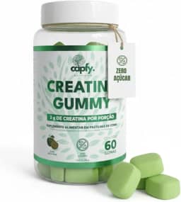 Creatina Gummy Capfy Nutrition 60 Gomas Zero Açúcar Sabor Maçã Verde 100% Pura 3g de Creatina Monohidratada por Dose