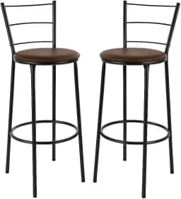 Kit 2 Banquetas Alta Banco Bistro Desmontavel Preto Balcao Cozinha Área Gourmet 90cm Altura (VERMELHO) (MARROM)