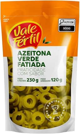 Vale Fértil Azeitona Verde Em Conserva Fatiada Sachê 120G Pequeno