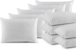 Travesseiro de Pluma de Ganso Sintético, Percal 200 Fios, Branco, 50x70cm, Hipoalergênico, 1 Kg, 100% Algodão, para Hotel