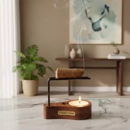 Incensário Suporte Palo Santo 1 vela1 palo Santo Power Proteção Limpeza Energética Descarrego Incenso Natural
