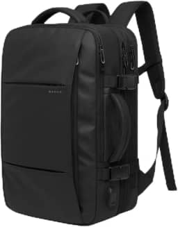 Mochila Executiva Expansível para Notebook de Até 17.3 Polegadas Bagagem de Mão para Viagens Impermeável Entrada USB para Carregador Portátil Design Discreto - Preta