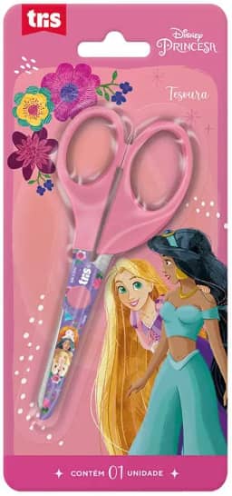 Tesoura Escolar Princesas, Disney, 7897476623627, Rosa