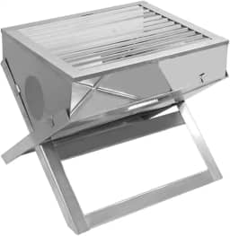 Churrasqueira a Carvão Maleta Dobrável Toda em Aço Inox Alfa