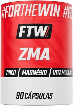 FTW ZMA 90 Cápsulas com Zinco, Magnésio e Vitamina B6 – Suplemento Mineral para Energia, Imunidade e Sono, Não Contém Glúten