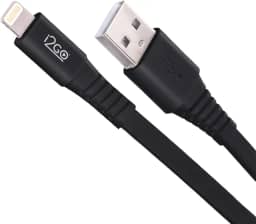 Cabo Iphone/Cabo Lightning I2GO Certificado MFi 1,2m 2,4A PVC Flexível Flat Preto - I2GO Basic