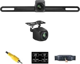 Câmera reserva de placa de carro 2 em 1 AHD 1080p para carro, caminhão, SUV, minivan, trailer, caminhonete, trailer, pickup, botão de interruptor de formato de vídeo GreenYi para visão traseira da