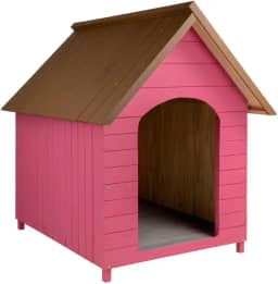 Casa Casinha De Cachorro em Madeira Pintada Extra Gigante N7 (Rosa)