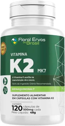 Vitamina K2 Mk-7 120 Cápsulas 500mg Menaquinona 7 Econômica
