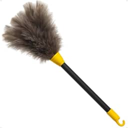 Espanador de Pó com Penas Naturais Cabo Longo para Limpeza de Móveis e Objetos 48 cm