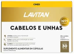 Vitaminas Cabelos e Unhas, Dourados, Lavitan, 30 cápsulas