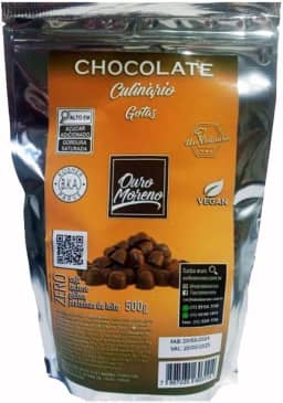 Chocolate em Gotas para Culinária Vegano Sem Lactose - 500g