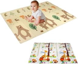 Tapete Térmico Infantil Atividades Dupla Face Dobrável 150x200cm Original Baby Toys® (Urso/Girafa 1cm)