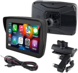 Tela Navegador Sensível ao Toque GPS Central Multimídia HD 5 Polegadas IP67 Modo Moto Auto Carplay Sem Fio Bluetooth Andoid Auto