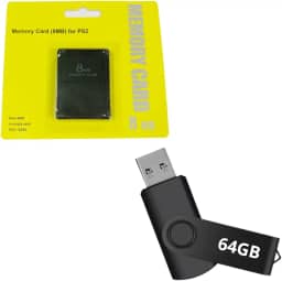 Kit para Play 2 Memory Card com OPL + Pen Drive 64 GB