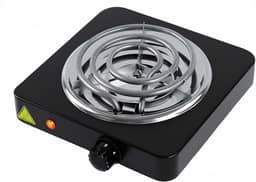 Fogareiro Elétrico Portátil 1 Boca 1000W 127V – Fogão Cooktop de Mesa para Camping, Viagem e Uso Doméstico (Preto)