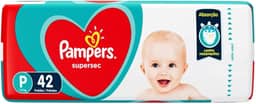 Fralda Descartável Infantil Pampers Supersec P Pacote 42 Unidades