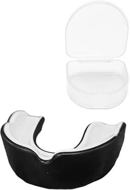 Protetor Bucal Duplo JustGoFit, Preto e Branco, para Esportes de Contato