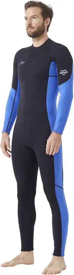 Hevto Roupa de mergulho masculina 3/2 mm neoprene mergulho surf natação trajes completos em água fria manter quente para esportes aquáticos
