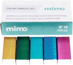 Mimo – Grampos Coloridos Nº 10 para Mini Grampeador Profissional – 1000 Unidades