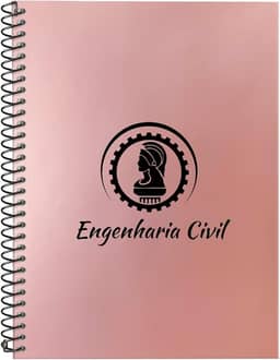 Caderno Universitário Espiral 1 Matéria Profissões Engenharia Civil (Rosê Gold)