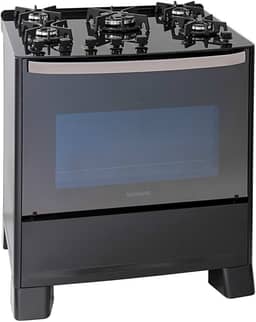 SUGGAR FOGÃO MASTER GRILL PRETO MESA DE VIDRO 5 BOCAS TRIPLA CHAMA GRILL 110V TREMPE FERRO FUNDIDO ACENDIMENTO SUPERAUTOMÁTICO FGVMTG511PT