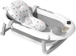 Banheira Dobrável Com Termí´metro E Almofada Cinza Yuupi