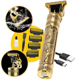 Maquina de Cortar Cabelo Profissional, Maquina de Barbear Acabamento Aparador de Pelos Pezinho, Elétrica, Sem Fio, Bateria Longa e Recarregavel UTBRX