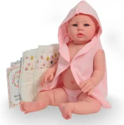 Boneca Bebê Reborn Abigail 48cm Saída de Banho + Itens