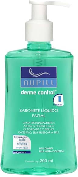 Sabonete Liquido Facial Nupill Derme Control 200Ml, Nupill, Verde