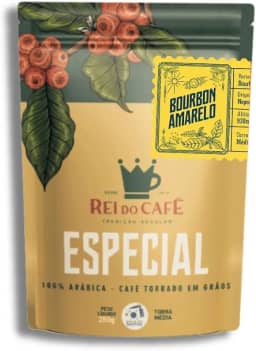 Café Especial Bourbon Amarelo Moido Torra Média 250 g REI DO CAFE 100% Arábica Alta Mogiana Cafeteria Tradicional de Santos