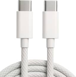 Cabo USB-C Tipo C 60W Trançado 1M Premium De Nylon Compatível com iPhone 15, 15 Pro/Max, iPhone 16, 16 Pro/Max, iPhone 17, 17Pro/Max, Samsung Galaxy, IOS/Android