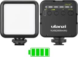 ULANZI Luzes de vídeo VL49, luz de câmera LED 360° iluminação portátil colorida para fotografia com 3 sapatos frios, 2000 mAh CRI recarregável 95+ 2500-9000K lâmpada de painel