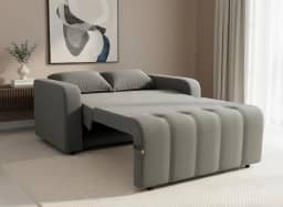 Sofa Cama Amora New 3 Lugares Suede Veludo Sofisticado (Cinza)