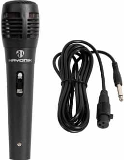 HAYONIK, Microfone Dinâmico Supercardióide, C/Cabo 3M, Preto - MDH-102