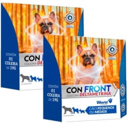 Kit 02 Coleira Pulgas e Mosquito Leishmaniose Confront 19G 48cm