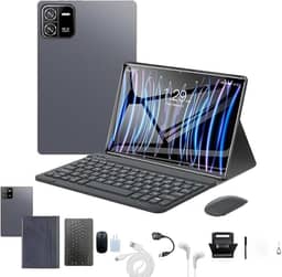 3 em 1 Tablet, com Capa/Teclado/Mouse, 10.1 Polegada,12GB RAM+512GB ROM, Câmera de 16MP + 32MP, Android 13, 8000mAh, Versão WiFi