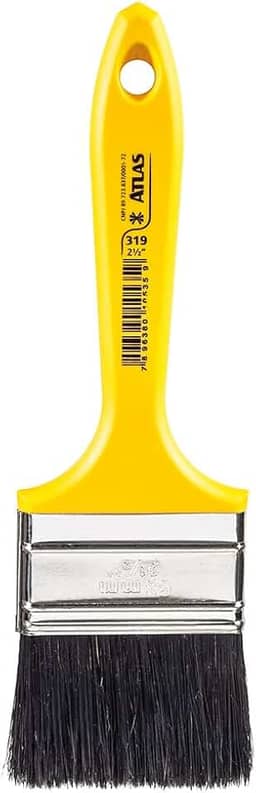 Atlas - Trincha Média de 2 1/2 Polegadas com Cerdas Pretas para Pintura de Esmalte Sintético ou Base Água