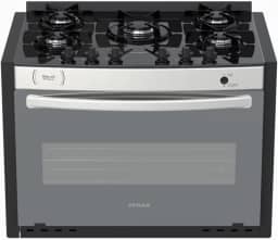 Fogao A Gas De Embutir Gaudi Prisma Vitreo El 5q Inox Gas Glp