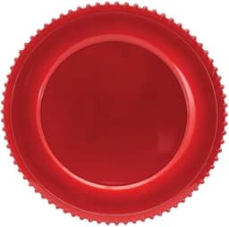 Tuut, Linha Home Decor, Sousplat Com Borda Decorada, Vermelho, 33cm