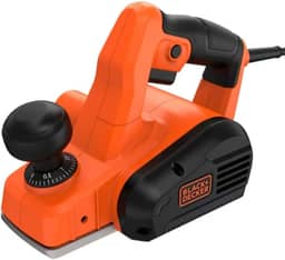 BLACK+DECKER Plaina Elétrica 710W, Profundidade de Corte 2mm, Largura de Corte 82mm, Recesso 11mm, Com Adaptador de Aspiração de Pó, Modelo BEW712, 110V