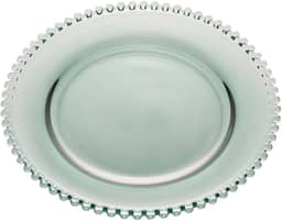 WOLFF - Sousplat de Cristal 32cm Verde - Linha Pearl