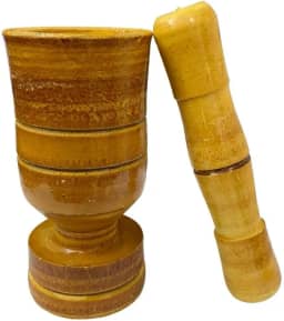 PilãO de Madeira com Socador 16cm para Alho, LimãO e Temperos Multiuso RúStico de Cozinha
