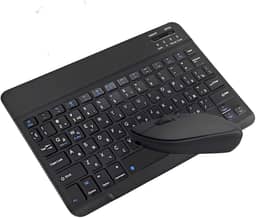 Combo Teclado e Mouse sem Fio Bluetooth Ultrafino e Recarregável para Tablets e Celulares Compatível com Windows/Mac/Android Para Lite P610 Tab S6 - Preto