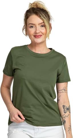 Camiseta Feminina de Algodão Premium Comfort, Universo Básico