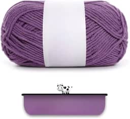 Fio de algodão penteado para tricotar à mão - ultramacio e suave, ideal para roupas, suéteres, cachecóis, material de artesanato (roxo)