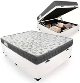 Cama Box Com Baú Casal + Colchão De Espuma D33 - Ortobom - Iso 100 138cm