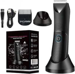 Aparador de pelos para homens, aparador de bolas à prova d'água com luz e lâmina de cerâmica, depilador corporal para depilação púbica/corporal/gengiva, barbeadores elétricos